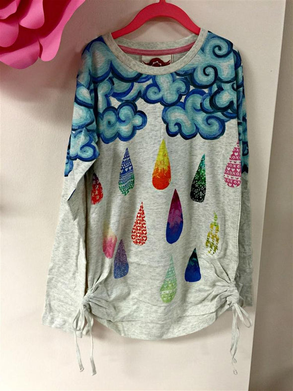 Paper Wings Rainbow Drops Drawstring Tee | HONEYPIEKIDS | Kids Boutique Clothing