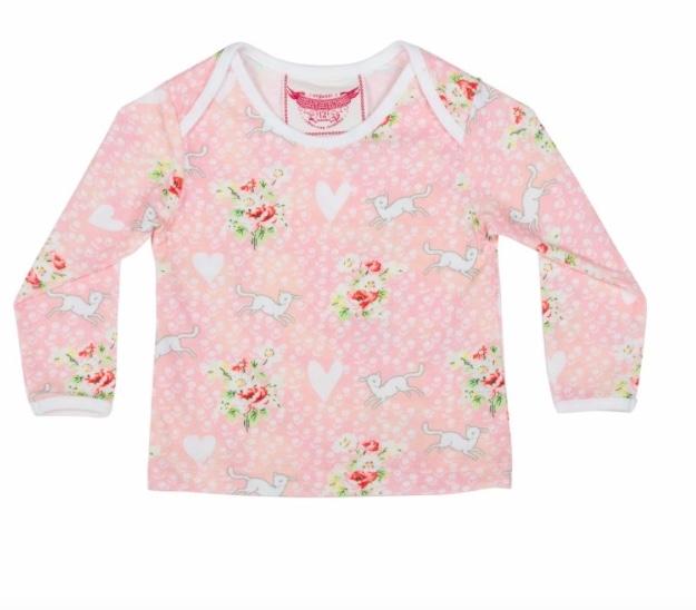 Paper Wings Spring Lambs Baby L/S Envelope Neck T-shirt | HONEYPIEKIDS 