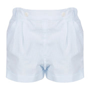 Patachou Baby Boys Collared Shirt and Shorts Set in Sky Blue Check Pattern | HONEYPIEKIDS 