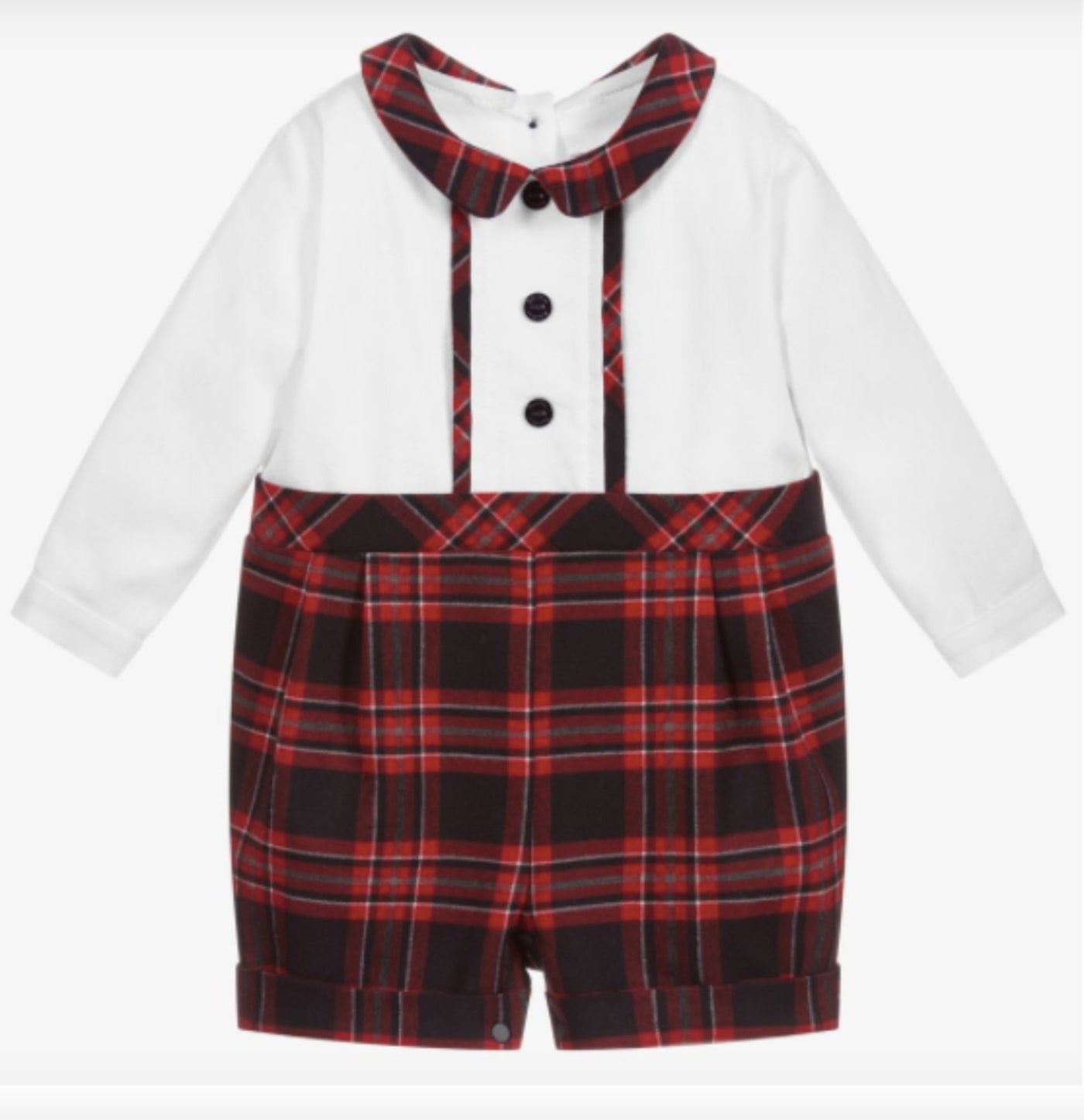 Baby Long Sleeve Checkered Romper