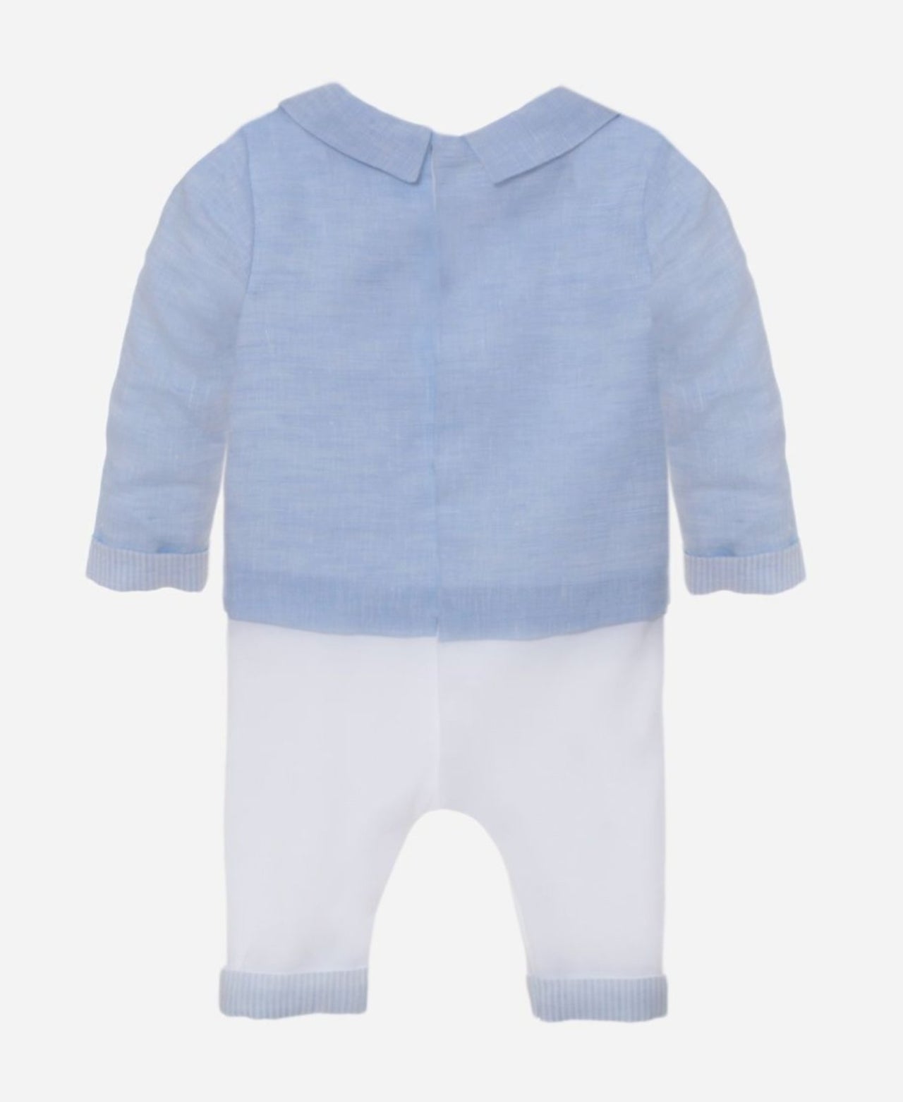 Patachou Baby Boys Special Occasion Blue & White Playsuit Set | HONEYPIEKIDS 