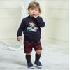 Patachou Baby to Youth Boys Blue Knit Reindeer & Plane Sweater | HONEYPIEKIDS | Kids Boutique Clothing