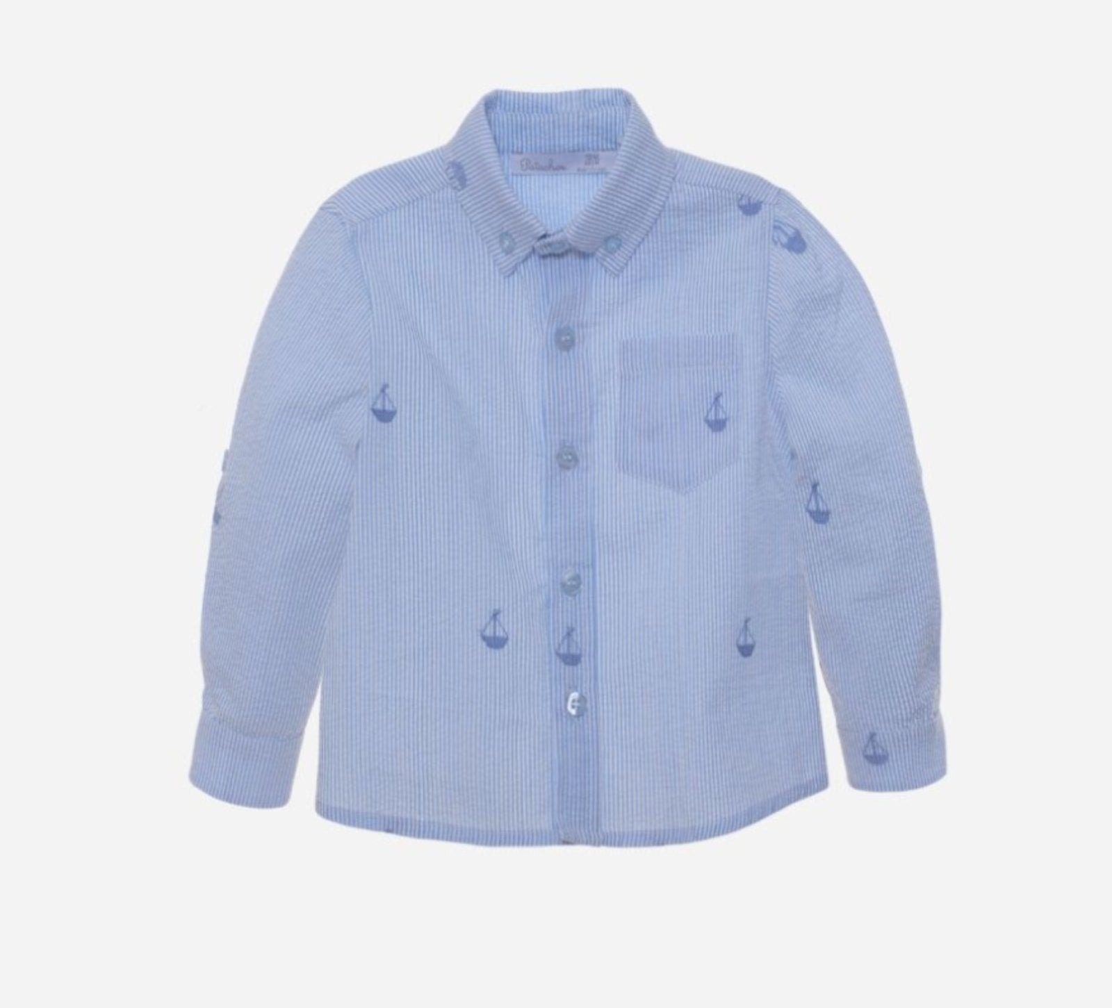 Patachou Boys Blue Stripe Boat Shirt