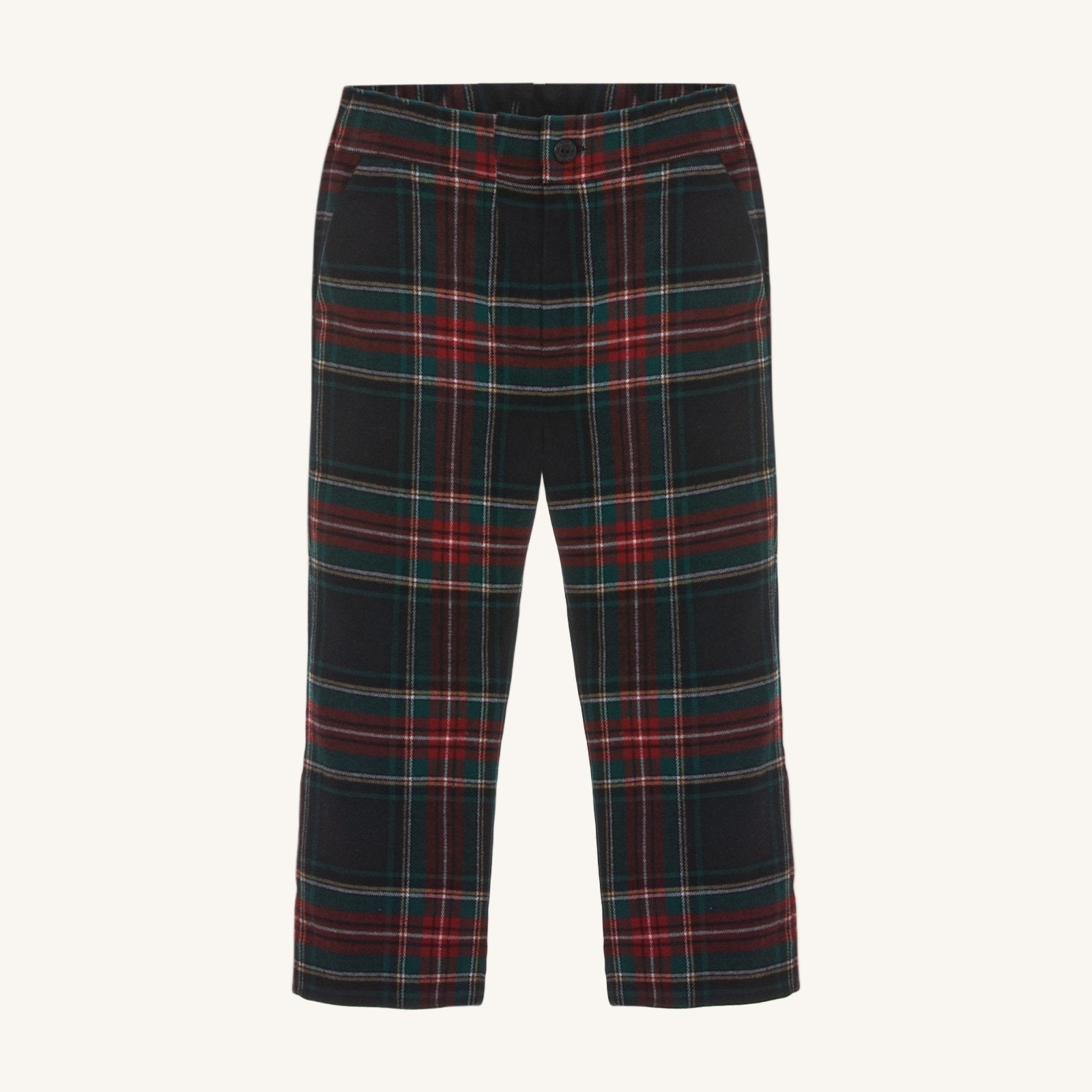 Patachou Boys Navy and Green Tartan Pants | HONEYPIEKIDS 