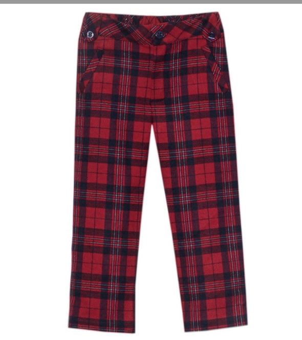 Patachou Baby to Youth Boys Red Tartan Pants | HONEYPIEKIDS | Kids Boutique Clothing