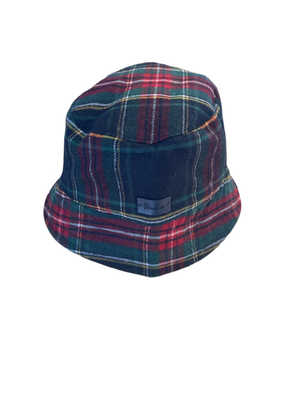 Patachou Baby Boys Navy and Green Tartan Check Bucket Hat | HONEYPIEKIDS 