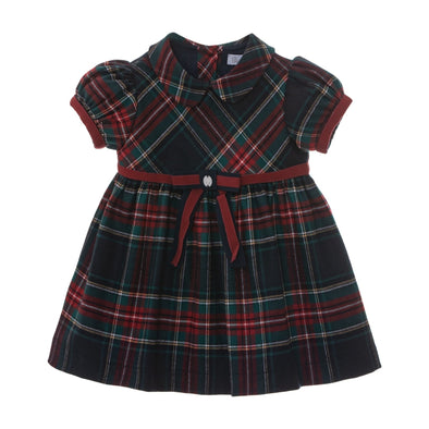 Patachou Baby & Toddler Girls Green Tartan Check Flannel Dress | HONEYPIEKIDS | Kids Boutique