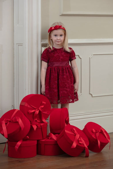 Patachou Baby & Toddler Girls Holiday Bordeaux Lace Dress | HONEYPIEKIDS | Kids Boutique Clothing