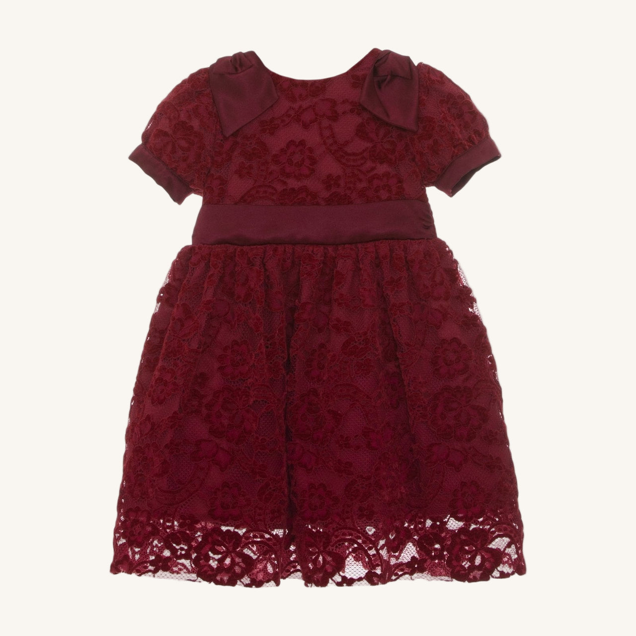 Patachou Girls Holiday Bordeaux Lace Dress - Baby and Toddler | HONEYPIEKIDS 