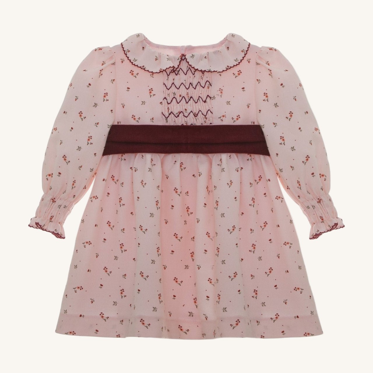 Patachou Baby & Toddler Girls Pink Holiday Floral Viyella Dress | HONEYPIEKIDS 