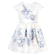Patachou Girls Blue Botanical Flowers Printed Dress | HONEYPIEKIDS 