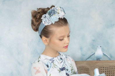 Patachou Girls Blue Flower Headband | HONEYPIEKIDS | Kids Boutique Clothing