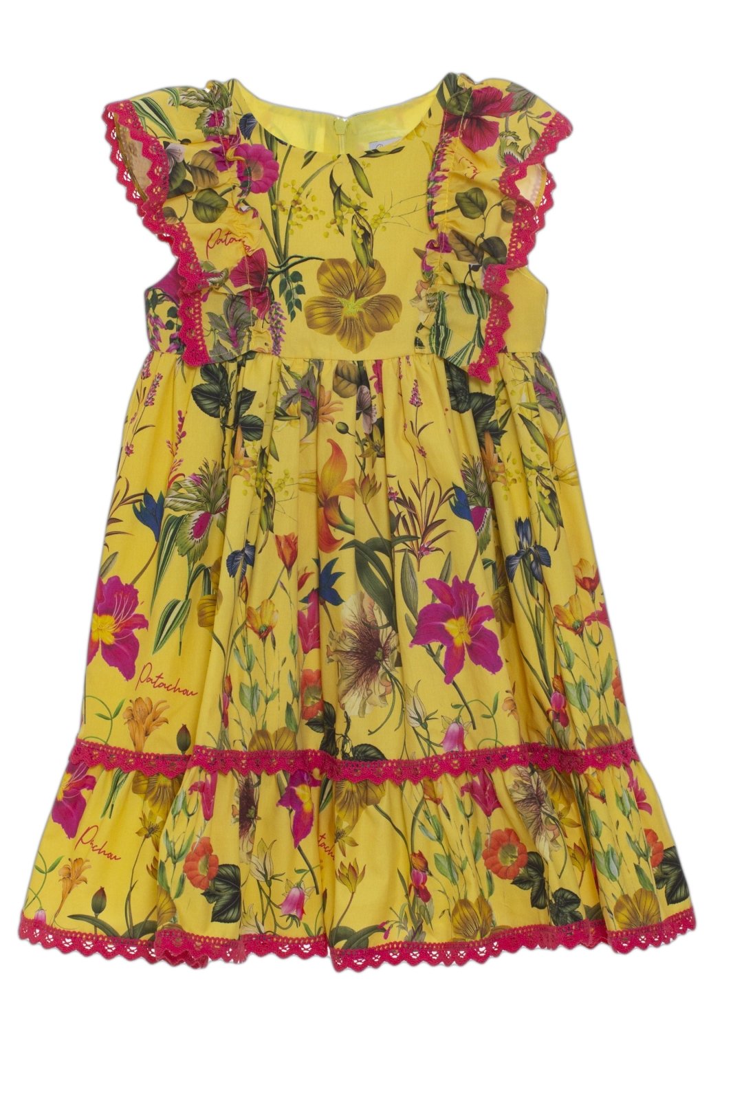 Patachou Girls EXCLUSIVE Botanic YELLOW Print Dress | HONEYPIEKIDS 