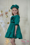 Patachou Girls Green Chiffon & Velvet Dress | HONEYPIEKIDS | Kids Boutique Clothing