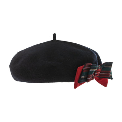 Patachou Girls Navy Blue Tartan Bow Beret Hat | HONEYPIEKIDS | Kids Boutique Clothing