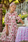 Patachou Girls Pink Rose Floral Print Woven Dress | HONEYPIEKIDS | Kids Boutique Clothing