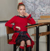 Patachou Girls Red Interlock Tartan Dress | HONEYPIEKIDS | Kids Boutique Clothing