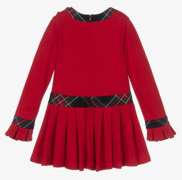 Patachou Girls Red Interlock Tartan Dress | HONEYPIEKIDS | Kids Boutique Clothing