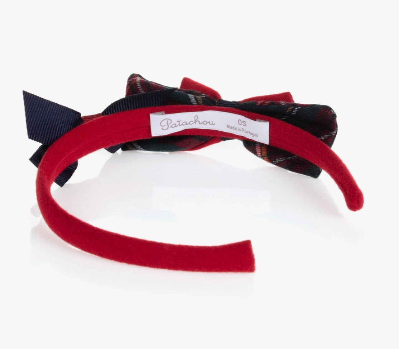 Patachou Girls Red Tartan Double Bow Headband | HONEYPIEKIDS 