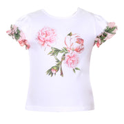 Patachou Girls White and Pink Roses Shirt | HONEYPIEKIDS 