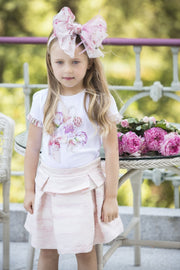 Patachou Girls White and Pink Roses Shirt | HONEYPIEKIDS 
