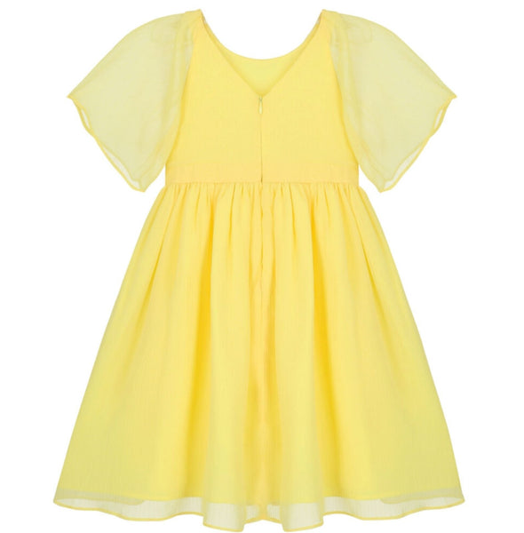 Patachou Girls Woven Chiffon Yellow Dress | HONEYPIEKIDS | Kids Boutique Clothing