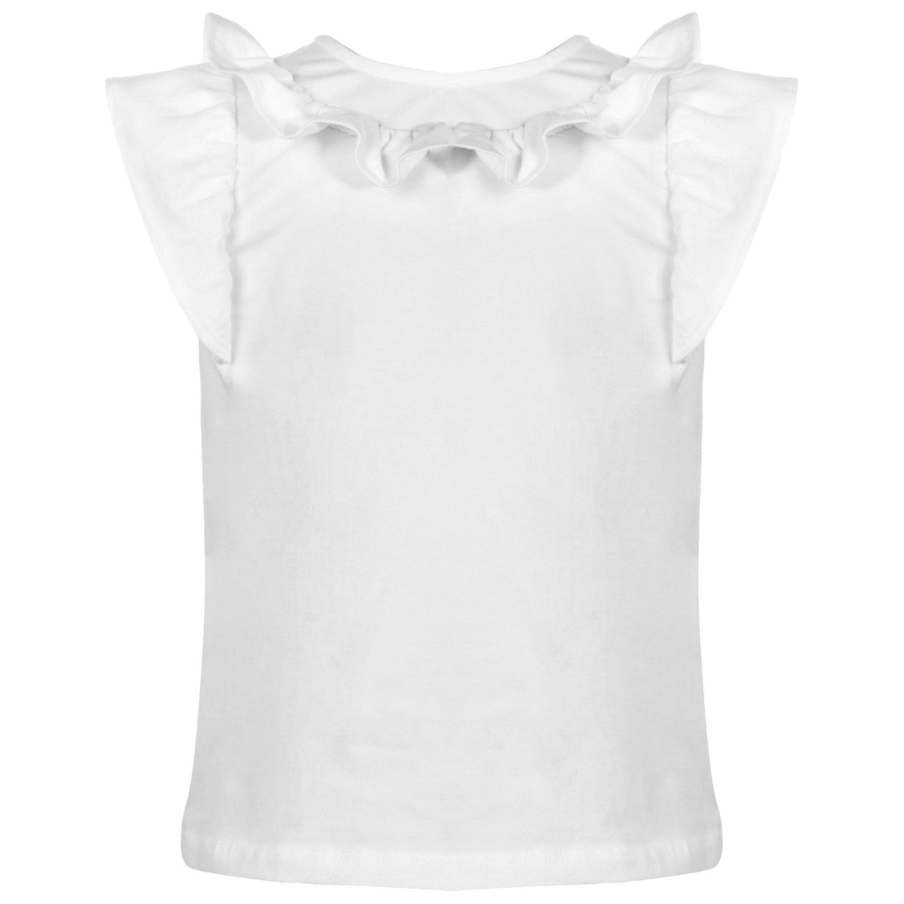 Patachou Infant and Toddler Girls White Round Collar Shirt | HONEYPIEKIDS 