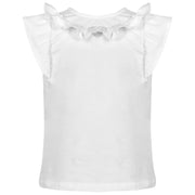 Patachou Infant and Toddler Girls White Round Collar Shirt | HONEYPIEKIDS 