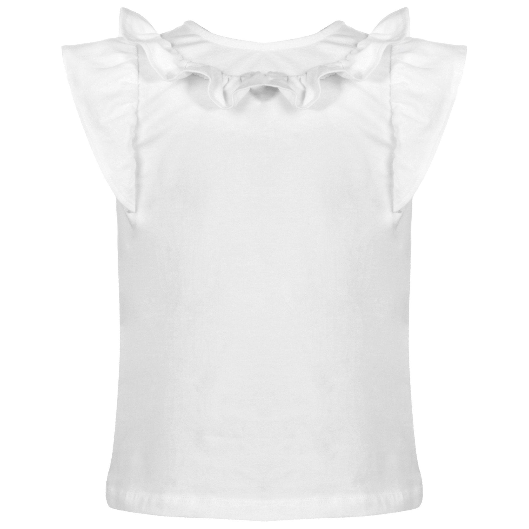 Patachou Infant and Toddler Girls White Round Collar Shirt | HONEYPIEKIDS 