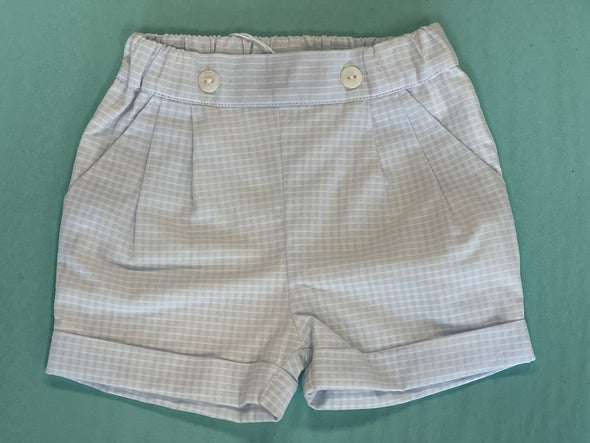 Patachou Infant Boys Check Pattern Shorts In Baby Blue Color | HONEYPIEKIDS | Kids Boutique Clothing