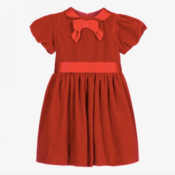 Patachou Infant & Toddler Girls Red Velvet Bow Dress | HONEYPIEKIDS | Kids Boutique Clothing