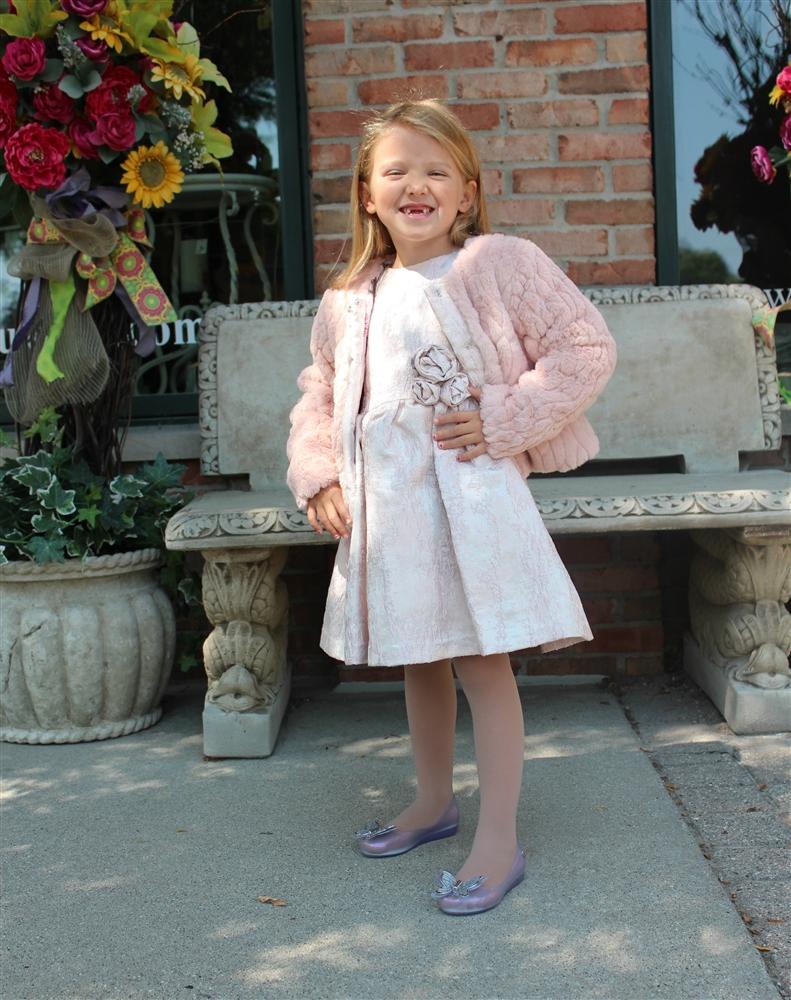 Patachou Pink Faux Fur Jacket | HONEYPIEKIDS 