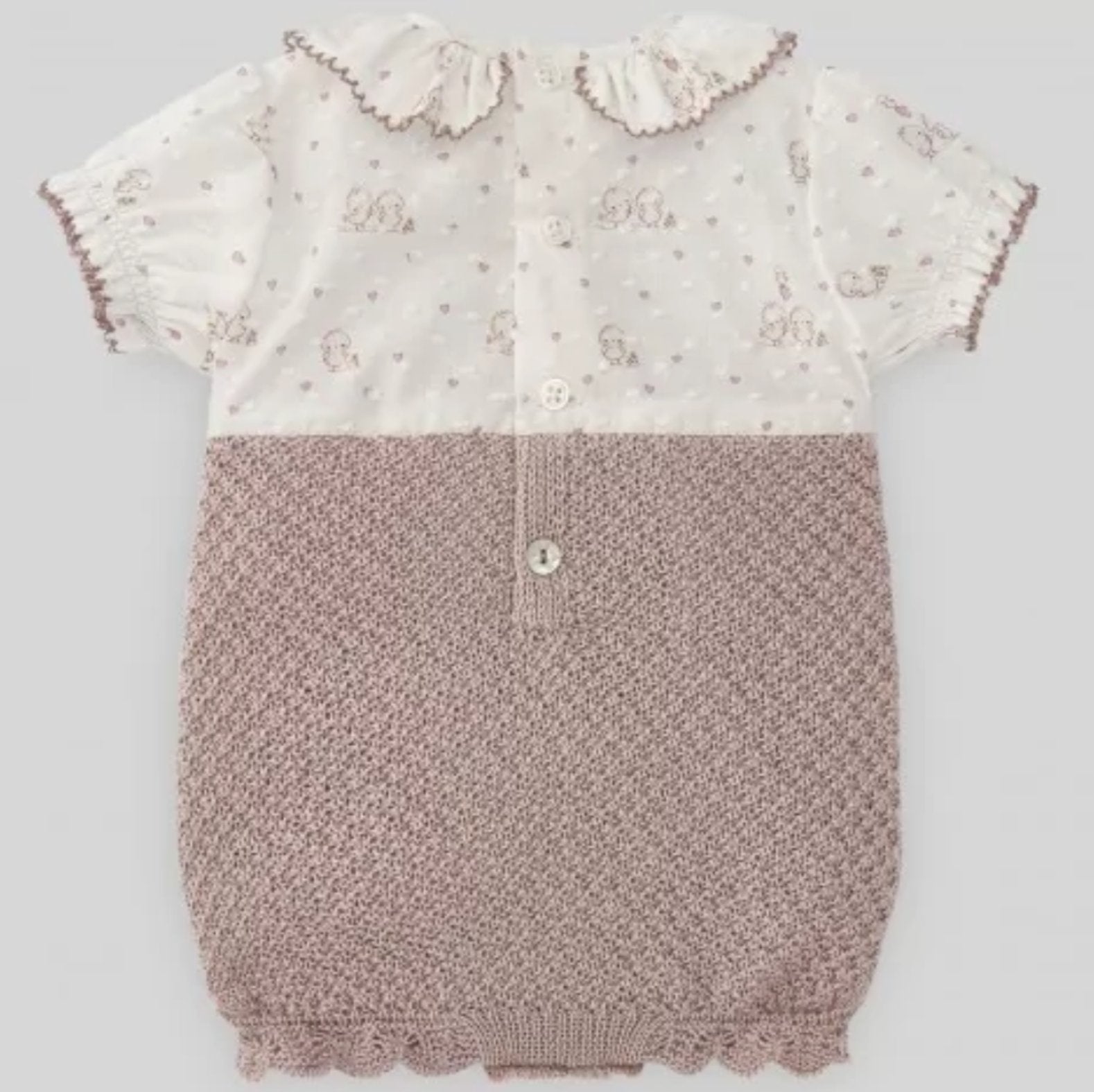 Romper Paz Rodriguez Baby Clothes Cotton Half-Knitted Navy Blue