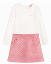 Lili Gaufrette Girls Pink & Ivory Quilted Dress | HONEYPIEKIDS | Kids Boutique Clothing