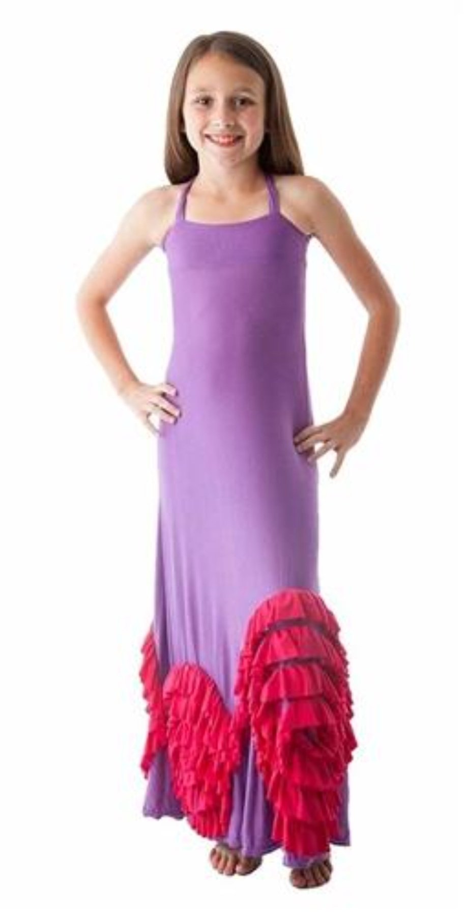 Pixie Girl Full Bloom Maxi Dress Purple & Fuchsia | HONEYPIEKIDS 