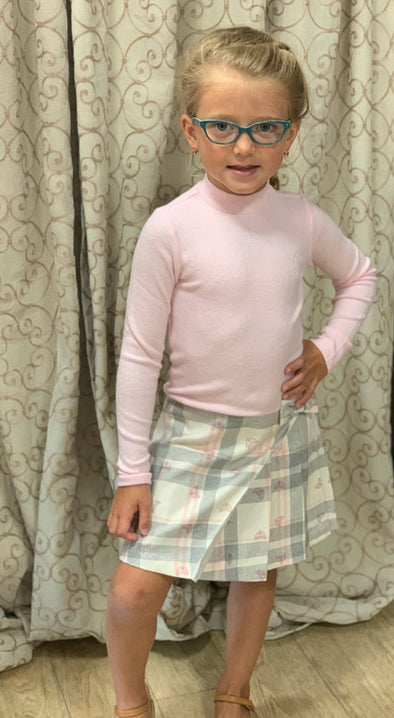 Lili Gaufrette Girls Pink Plaid Long Sleeve Dress | HONEYPIEKIDS | Kids Boutique Clothing