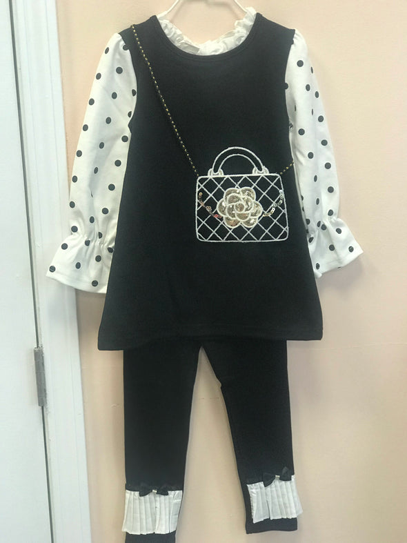 Maeli Rose Black Purse Pack Long Sleeve Tunic | HONEYPIEKIDS | Kids Boutique Clothing