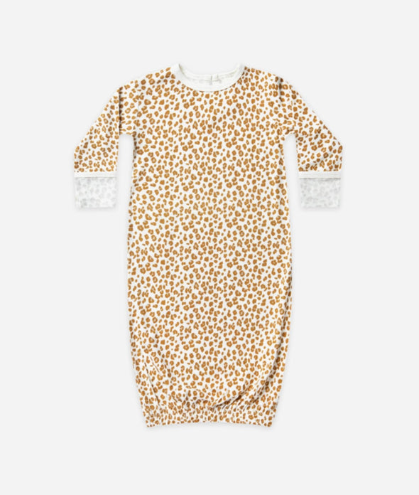 Quincy Mae Baby Bamboo Cheetah Print Baby Gown Pajamas | HONEYPIEKIDS | Kids Boutique Clothing