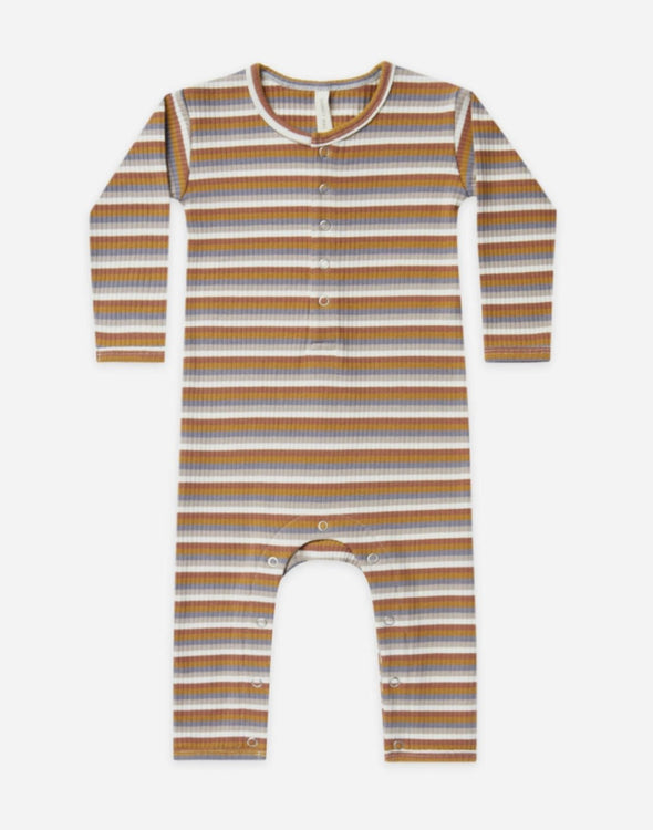 Quincy Mae Baby Boys Organic Ribbed Striped Button Up Footless Pajamas | HONEYPIEKIDS | Organic baby Clothing