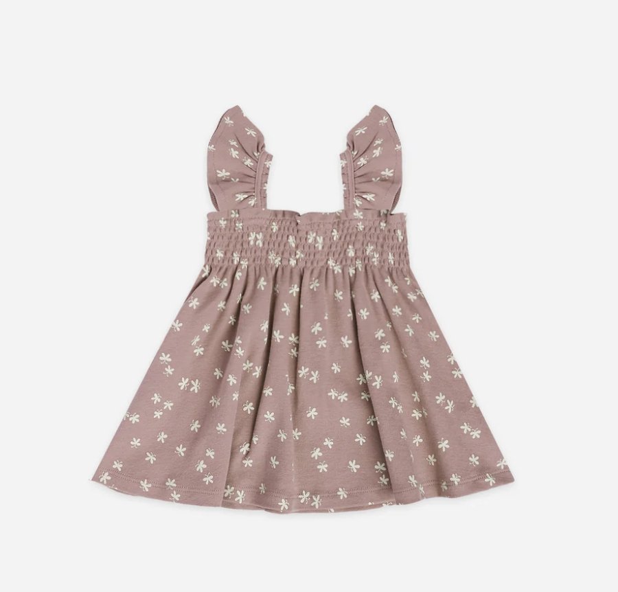 Quincy Mae Baby Girl Butterflies Smocked Jersey Dress | HONEYPIEKIDS 