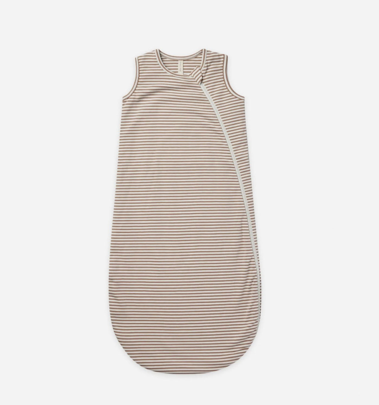 Quincy Mae Baby Organic Jersey Sleeping Bag In Cocoa Stripe | HONEYPIEKIDS 