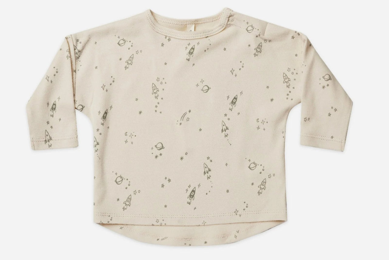 Quincy Mae Baby & Toddler Boys SPACE L/S Tee & Drawstring Pants Set | HONEYPIEKIDS 