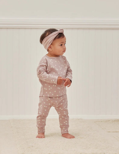 HONEYPIEKIDS | Quincy Mae Baby & Toddler Girls Butterflies Tee & Drawstring Pants Set