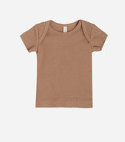 Quincy Mae Baby and Toddler Clay Ribbed Short Sleeve Tee | HONEYPIEKIDS 