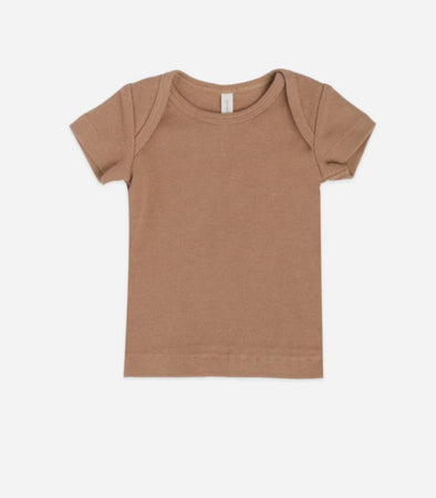 Quincy Mae Baby & Toddler Clay Ribbed Short Sleeve Tee | HONEYPIEKIDS | Kids Boutique Clothing