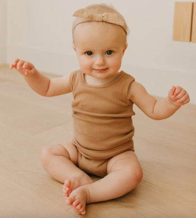 Quincy Mae Baby & Toddler Clay Ribbed Tank + Bloomer Set | HONEYPIEKIDS | Kids Boutique Clothing