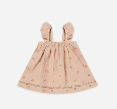 Quincy Mae Baby & Toddler Girls Cherries Organic Ruffle Tank Dress | HONEYPIEKIDS | Kids Boutique Clothing