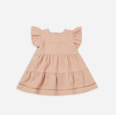 Quincy Mae Baby & Toddler Girls Blush S/S Belle Dress | HONEYPIEKIDS | Kids Boutique Clothing
