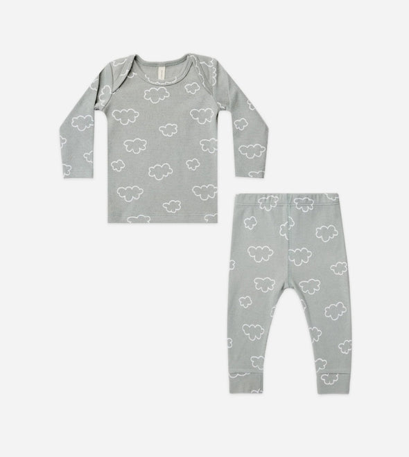 Quincy Mae Baby & Toddler Long Sleeve Tee & Legging Set - Choose Dots or Clouds | HONEYPIEKIDS | Kids Boutique Clothing
