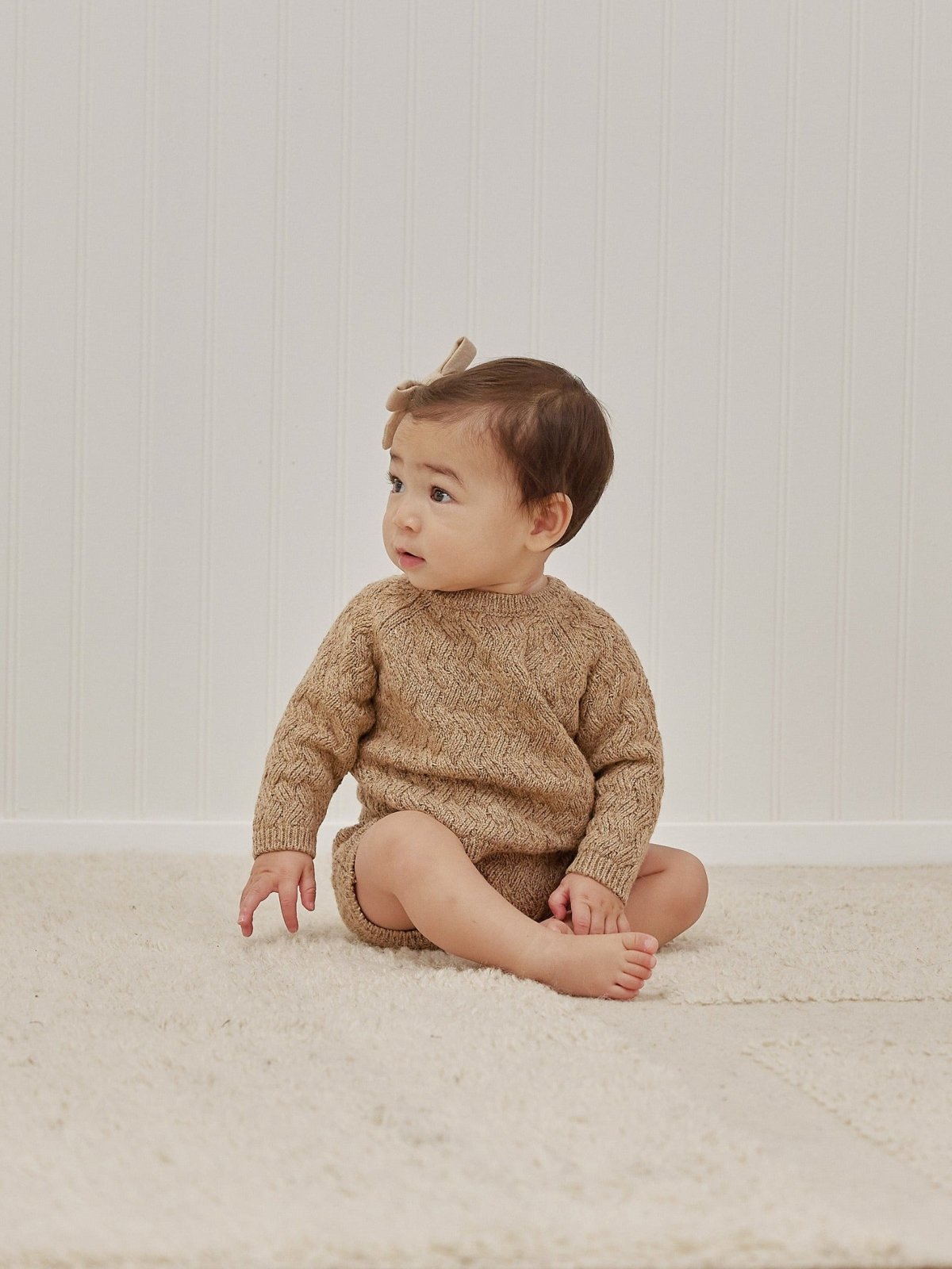 Quincy Mae Baby & Toddler Mira Heathered Apricot Knit SET | HONEYPIEKIDS 